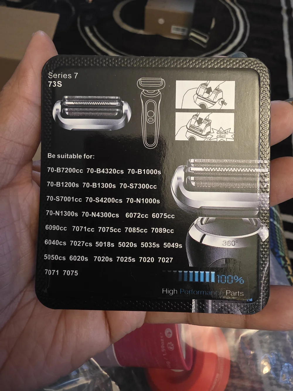 Series 7 Replacement Shaver Cassette Head - Black/Silver